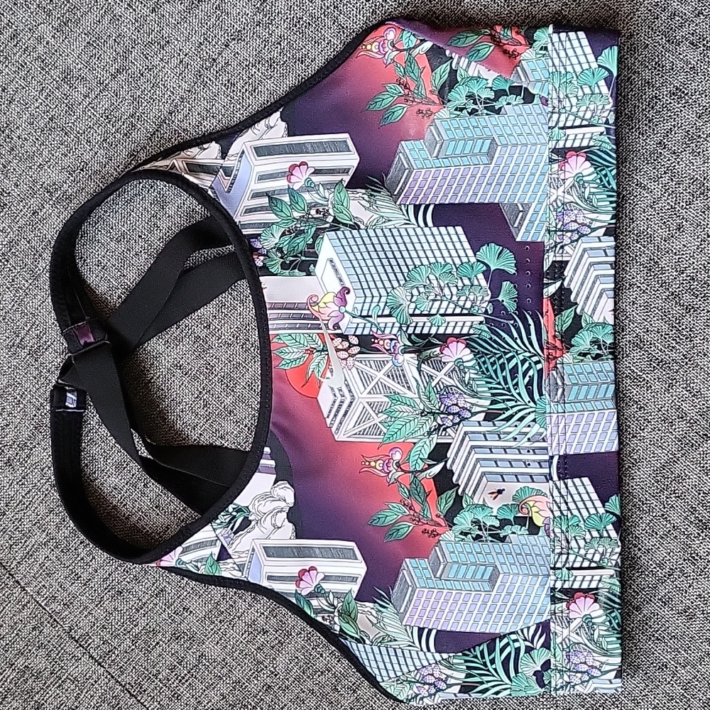 City/Flower Print Sports Bra